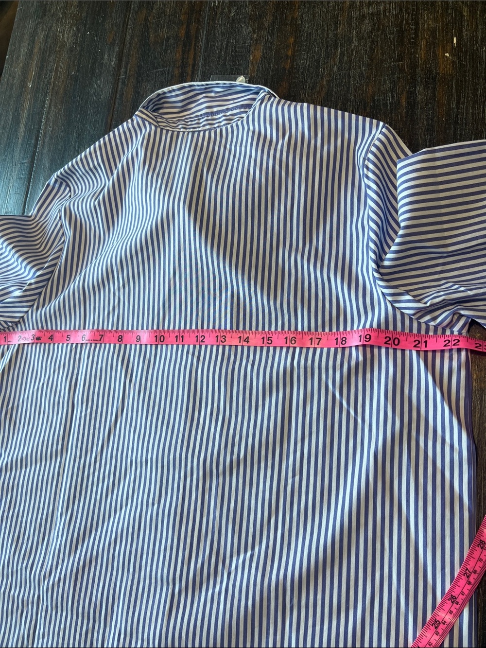 NWOT Blair Purple and White Striped Button-Down Shirt with Butterfly Embroidery - Picture 7 of 8